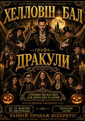 Страшно весела шоу-вистава «Хелловін-бал графа Дракули»