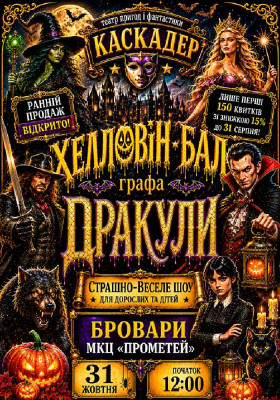 Страшно весела шоу-вистава «Хелловін-бал графа Дракули»